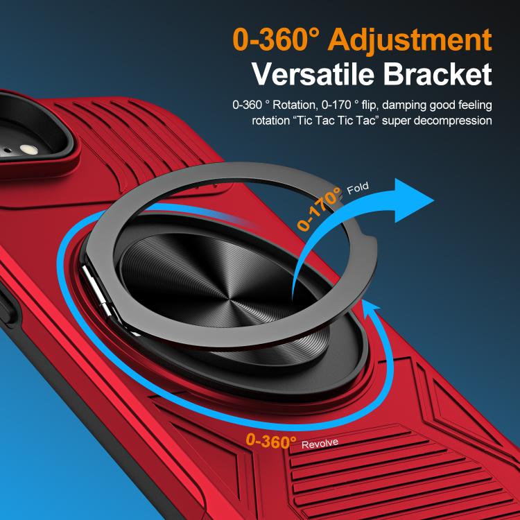 Alloy Rotating Holder MagSafe Shockproof Phone Case, For iPhone 16e���������������...