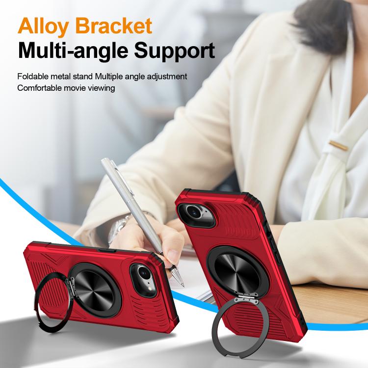 Alloy Rotating Holder MagSafe Shockproof Phone Case, For iPhone 16e���������������...