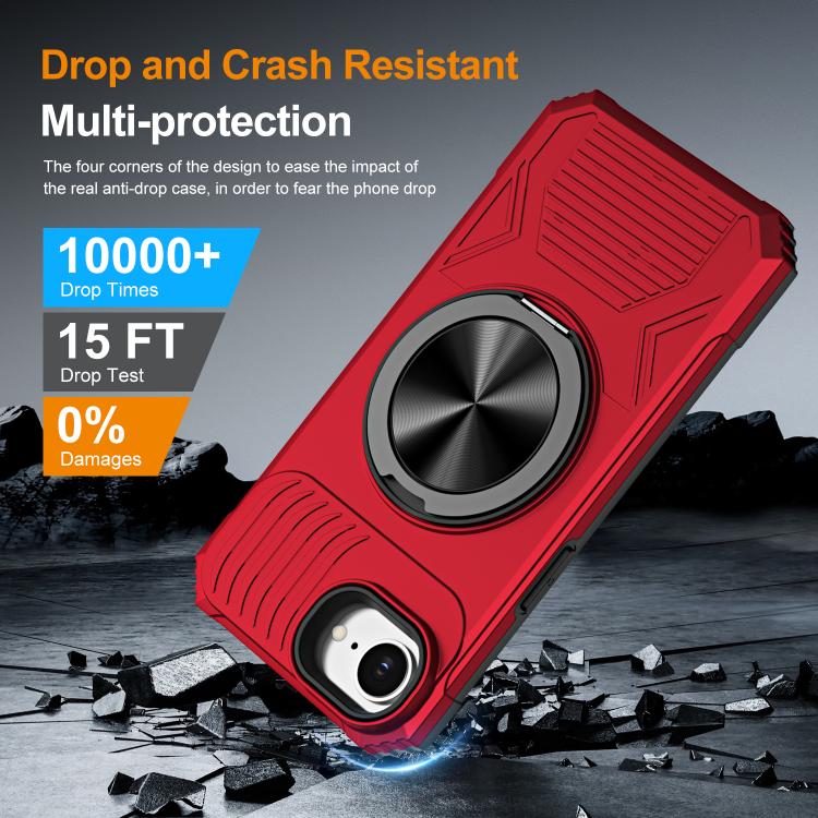 Alloy Rotating Holder MagSafe Shockproof Phone Case, For iPhone 16e���������������...