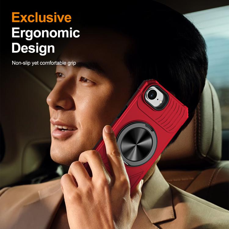 Alloy Rotating Holder MagSafe Shockproof Phone Case, For iPhone 16e���������������...