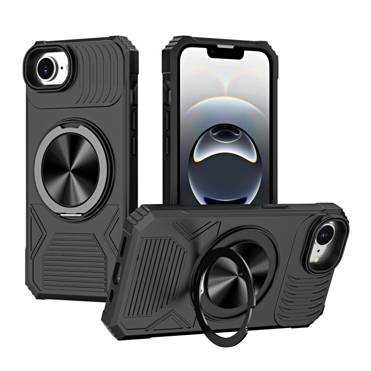 Alloy Rotating Holder MagSafe Shockproof Phone Case, For iPhone 16e���������������...
