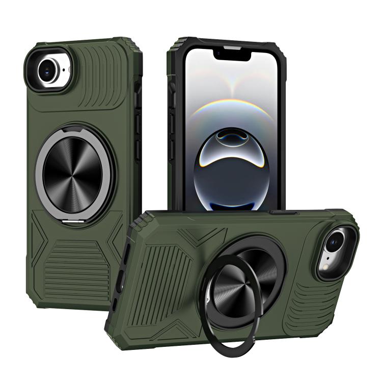 Alloy Rotating Holder MagSafe Shockproof Phone Case, For iPhone 16e���������������...