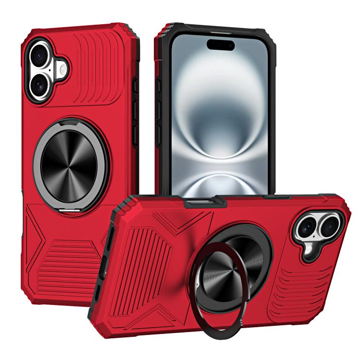 Alloy Rotating Holder MagSafe Shockproof Phone Case, For iPhone 16e���������������...