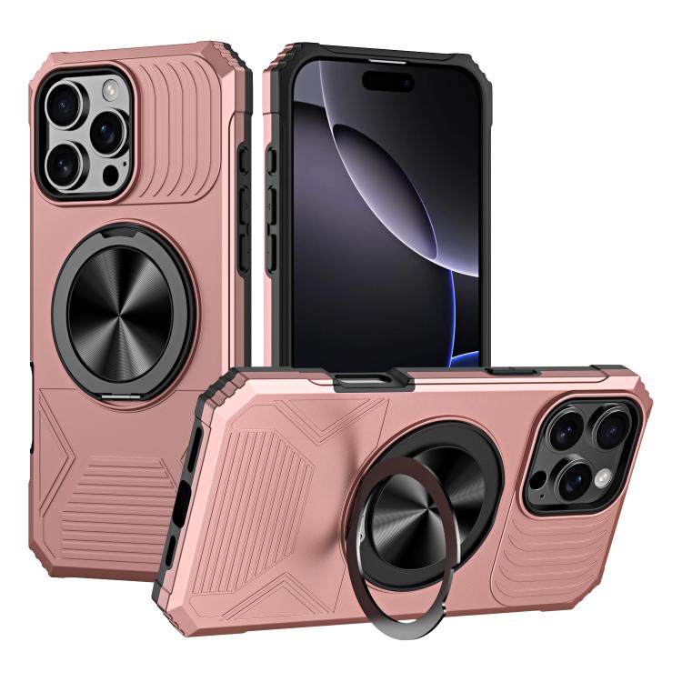 Alloy Rotating Holder MagSafe Shockproof Phone Case, For iPhone 16e���������������...