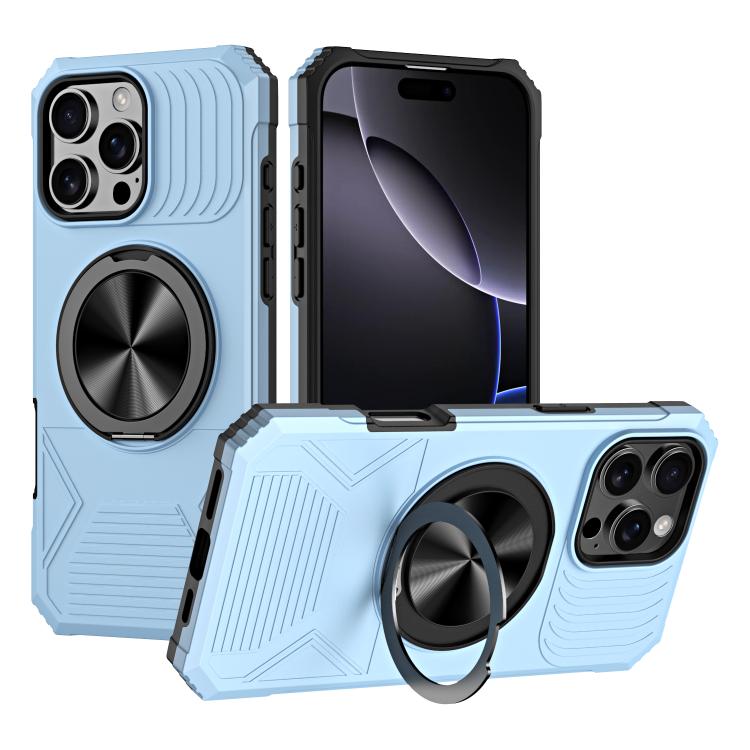 Alloy Rotating Holder MagSafe Shockproof Phone Case, For iPhone 16e���������������...