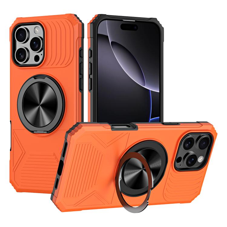 Alloy Rotating Holder MagSafe Shockproof Phone Case, For iPhone 16e���������������...