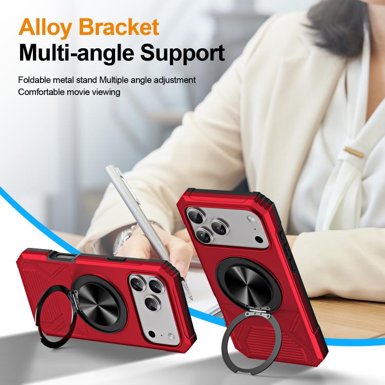 Alloy Rotating Holder MagSafe Shockproof Phone Case, For iPhone 17 Pro Max��������...