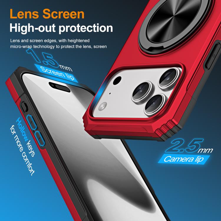 Alloy Rotating Holder MagSafe Shockproof Phone Case, For iPhone 17 Pro Max��������...