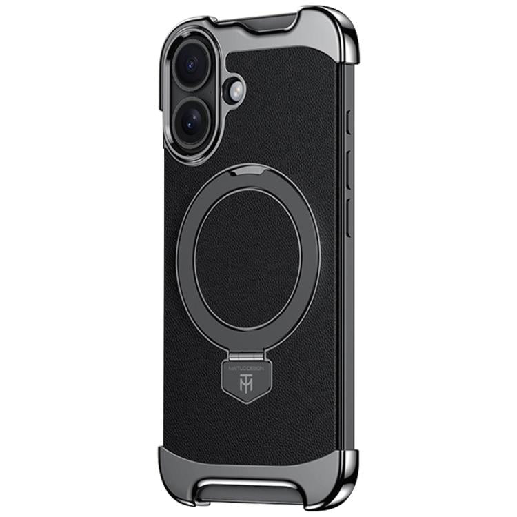 Borderless MagSafe Ring Holder Plain Leather Phone Case������������...