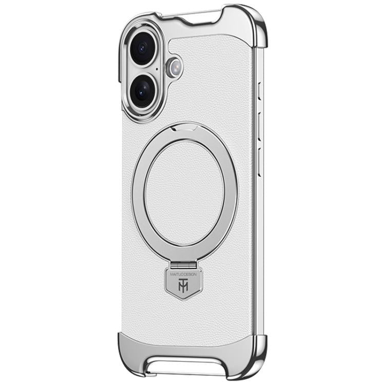 Borderless MagSafe Ring Holder Plain Leather Phone Case������������...