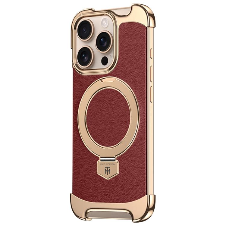 Borderless MagSafe Ring Holder Plain Leather Phone Case������������...