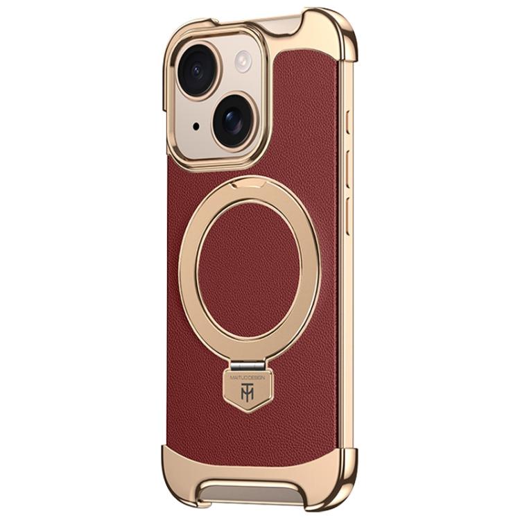 Borderless MagSafe Ring Holder Plain Leather Phone Case������������...