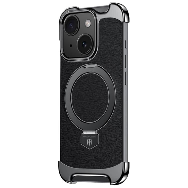 Borderless MagSafe Ring Holder Plain Leather Phone Case������������...