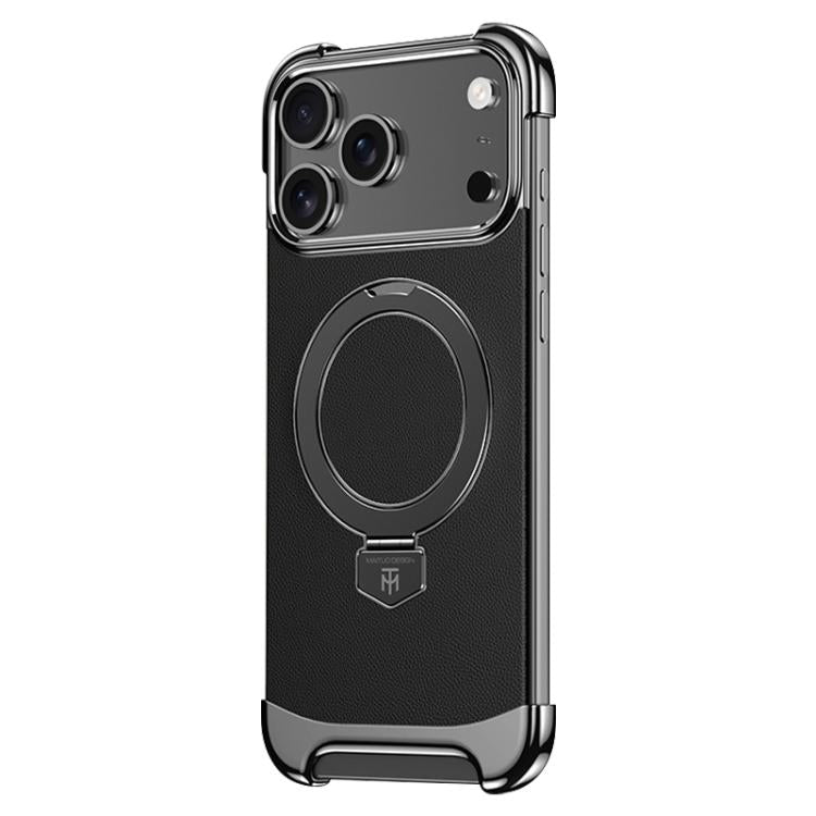 Borderless MagSafe Ring Holder Plain Leather Phone Case������������...