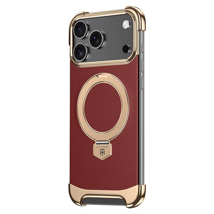 Borderless MagSafe Ring Holder Plain Leather Phone Case������������...