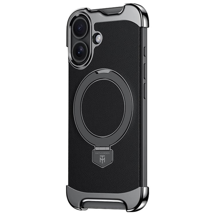 Borderless MagSafe Ring Holder Plain Leather Phone Case������������...