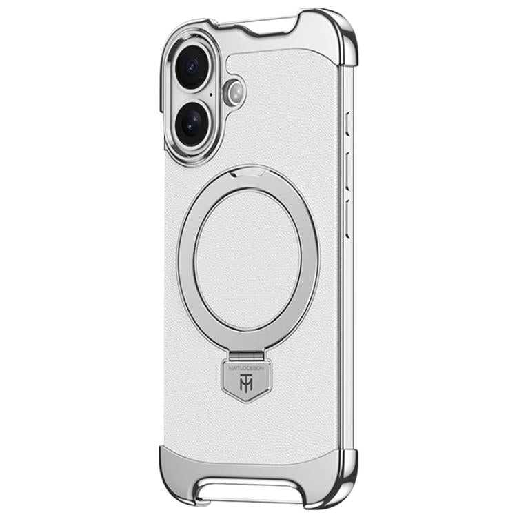 Borderless MagSafe Ring Holder Plain Leather Phone Case������������...