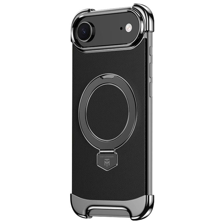 Borderless MagSafe Ring Holder Plain Leather Phone Case������������...