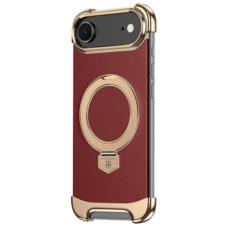 Borderless MagSafe Ring Holder Plain Leather Phone Case������������...