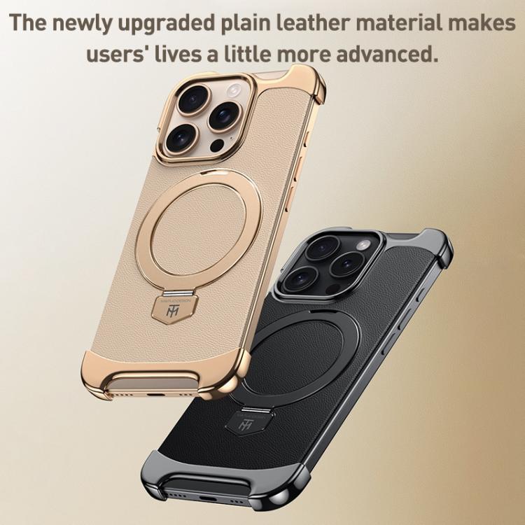 Borderless MagSafe Ring Holder Plain Leather Phone Case������������...