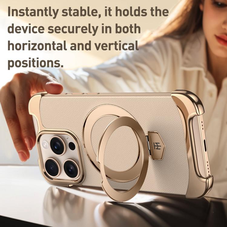 Borderless MagSafe Ring Holder Plain Leather Phone Case������������...