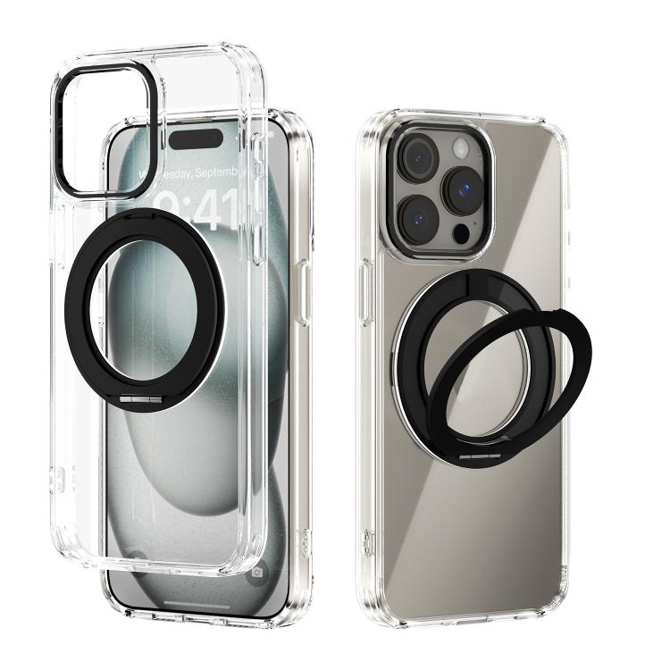ABEEL MagSafe Q-LUCK Pivot Bracket Transparent Phone Case, For iPhone 15 Pro Max��...