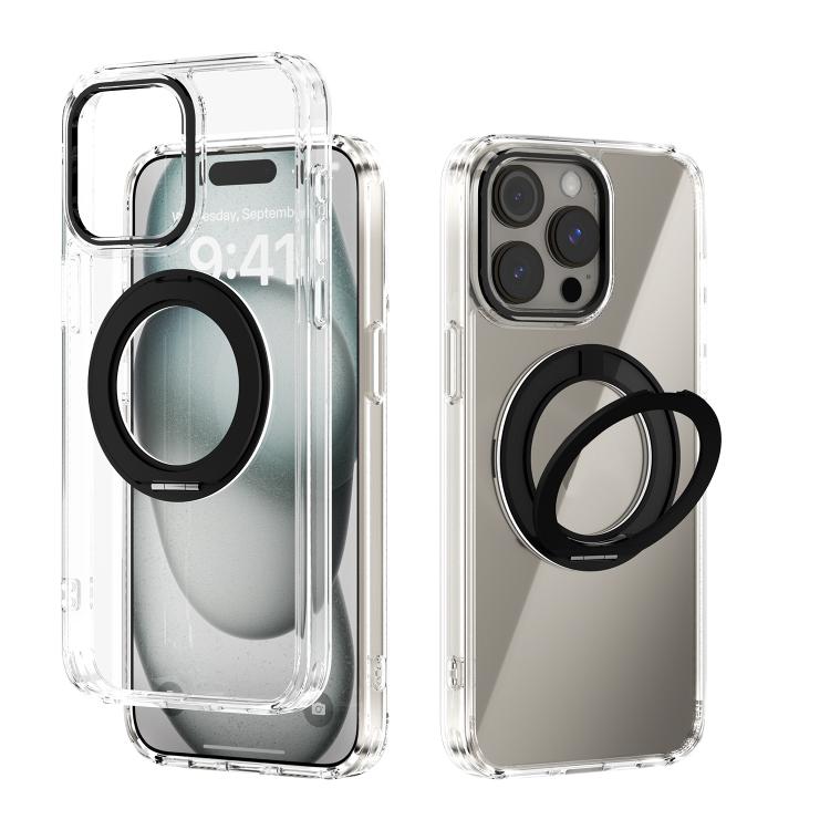 ABEEL MagSafe Q-LUCK Pivot Bracket Transparent Phone Case, For iPhone 15 Pro Max��...