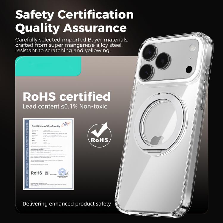 ABEEL MagSafe Q-LUCK Pivot Bracket Transparent Phone Case, For iPhone 13 Pro Max��...