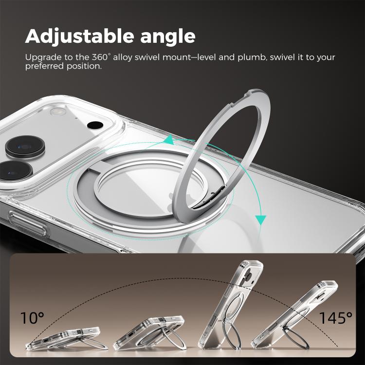 ABEEL MagSafe Q-LUCK Pivot Bracket Transparent Phone Case, For iPhone 13 Pro Max��...