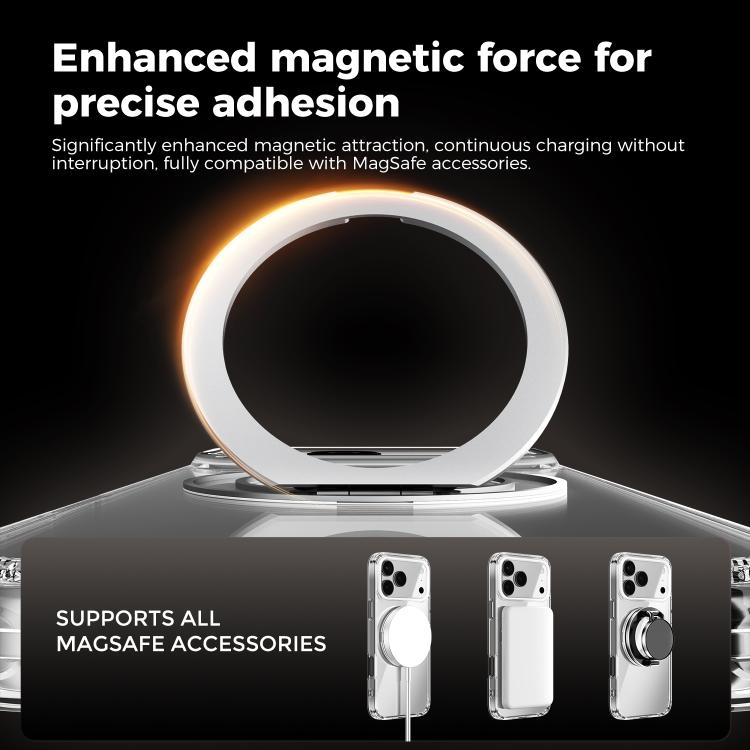 ABEEL MagSafe Q-LUCK Pivot Bracket Transparent Phone Case, For iPhone 13 Pro Max��...