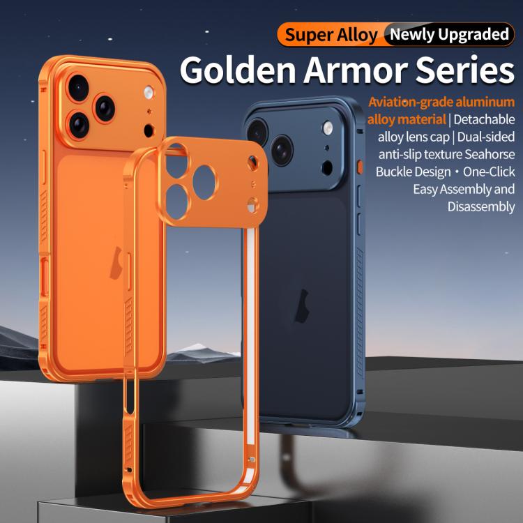 Armor Dual-side Anti-slip Metal Frame Case with Lens Cover, For iPhone 17 Pro Max�...