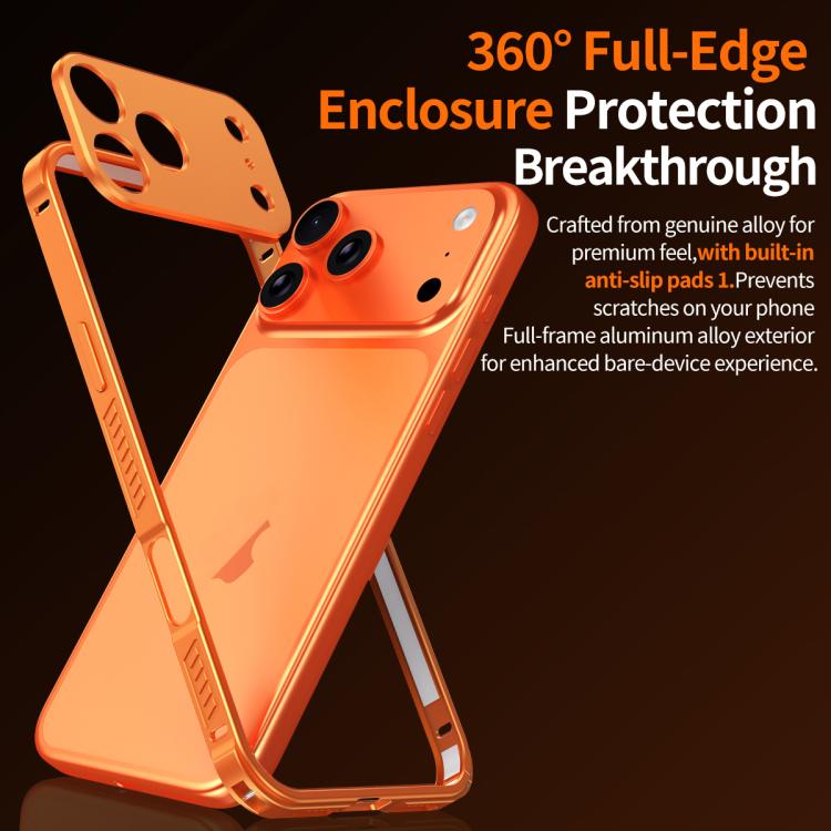 Armor Dual-side Anti-slip Metal Frame Case with Lens Cover, For iPhone 17 Pro Max�...