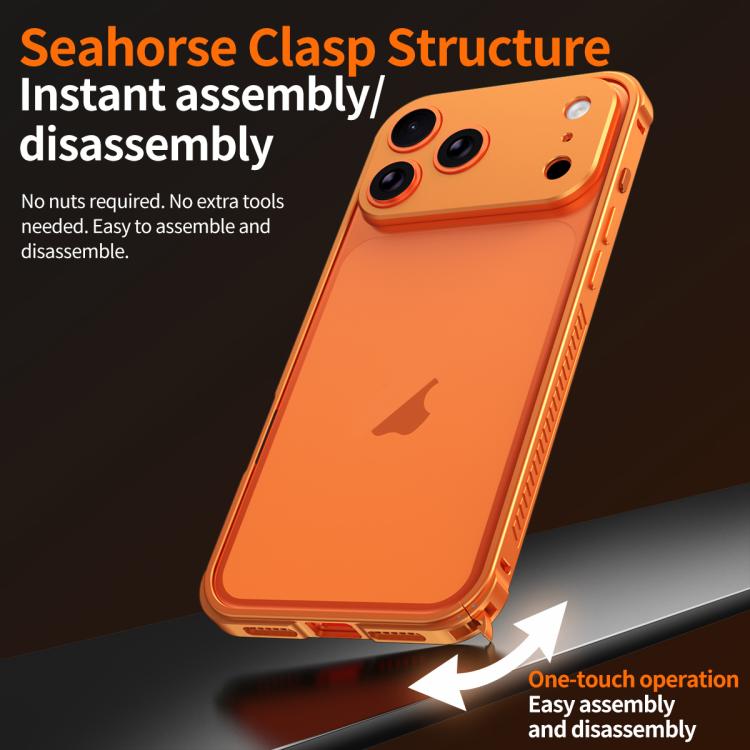 Armor Dual-side Anti-slip Metal Frame Case with Lens Cover, For iPhone 17 Pro Max�...