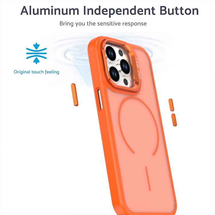 Bright Color Frosted Skin-feel Camera Bracket Magsafe Phone Case, For iPhone 13 Pr...