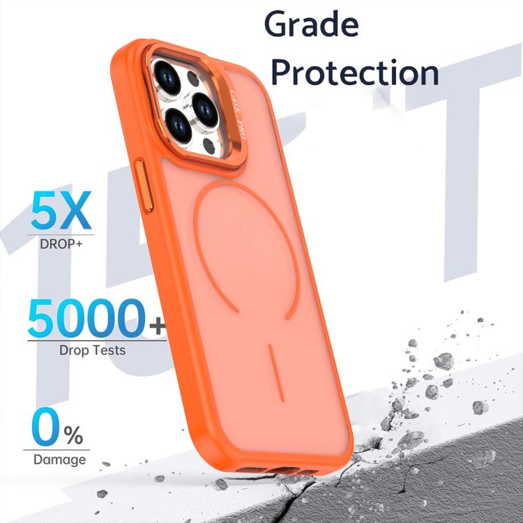 Bright Color Frosted Skin-feel Camera Bracket Magsafe Phone Case, For iPhone 13 Pr...