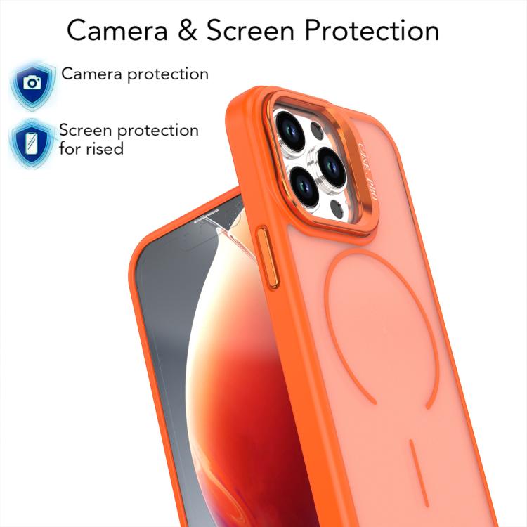 Bright Color Frosted Skin-feel Camera Bracket Magsafe Phone Case, For iPhone 13 Pr...