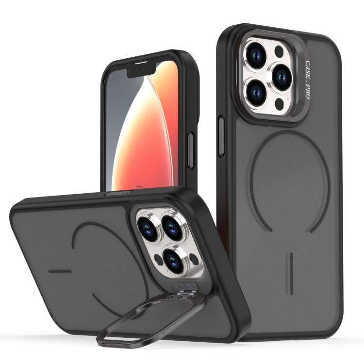 Bright Color Frosted Skin-feel Camera Bracket Magsafe Phone Case, For iPhone 13 Pr...