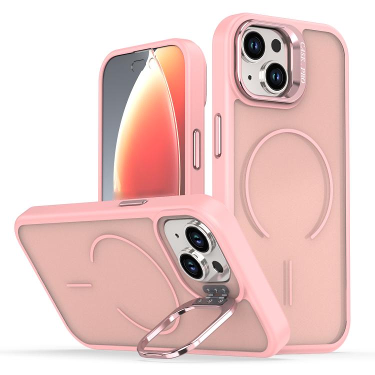 Bright Color Frosted Skin-feel Camera Bracket Magsafe Phone Case, For iPhone 13 Pr...