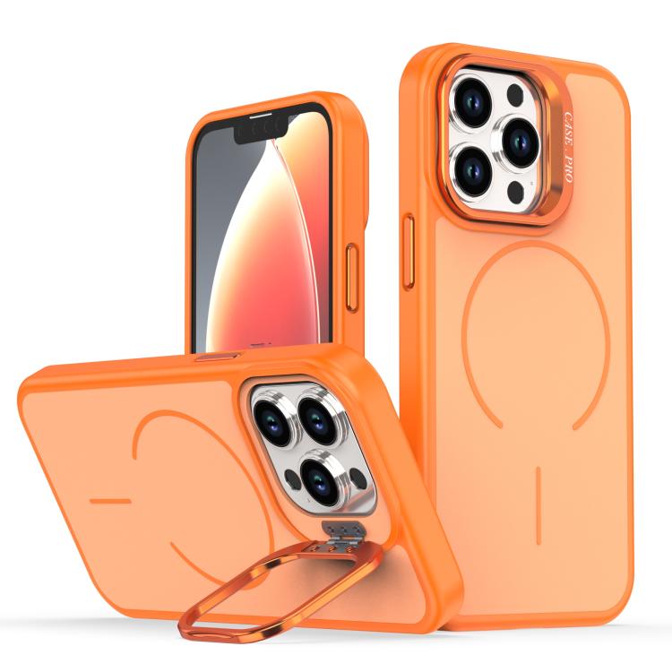 Bright Color Contrast Skin-feel Camera Bracket Magsafe Phone Case, For iPhone 13 P...
