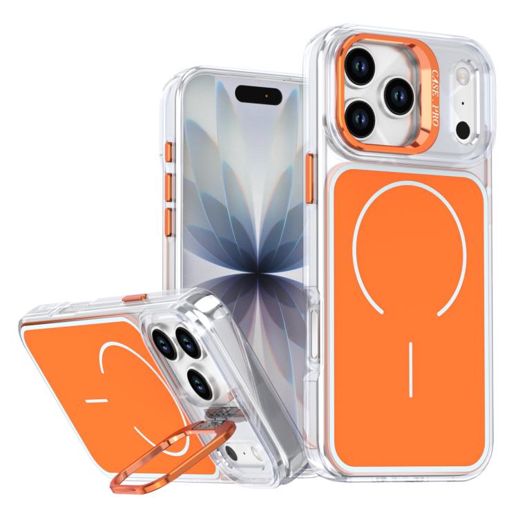 Bright Color Blocking Camera Bracket Magnetic Phone Case, For iPhone 17 Pro Max���...