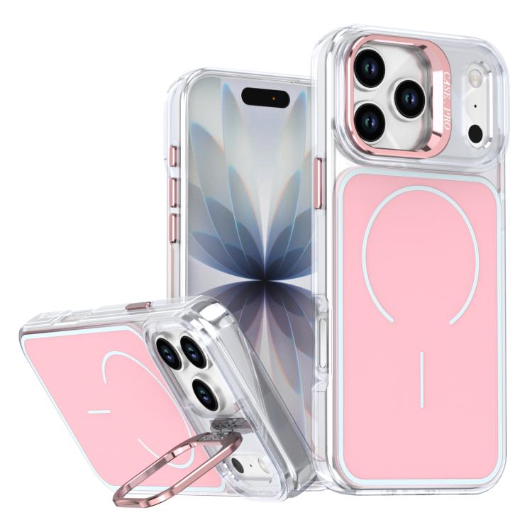 Bright Color Blocking Camera Bracket Magnetic Phone Case, For iPhone 17 Pro Max���...