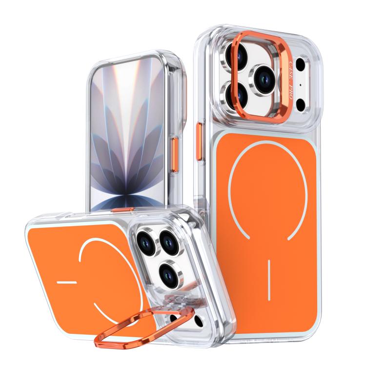 Bright Color Blocking Camera Bracket Magnetic Phone Case, For iPhone 17 Pro Max���...