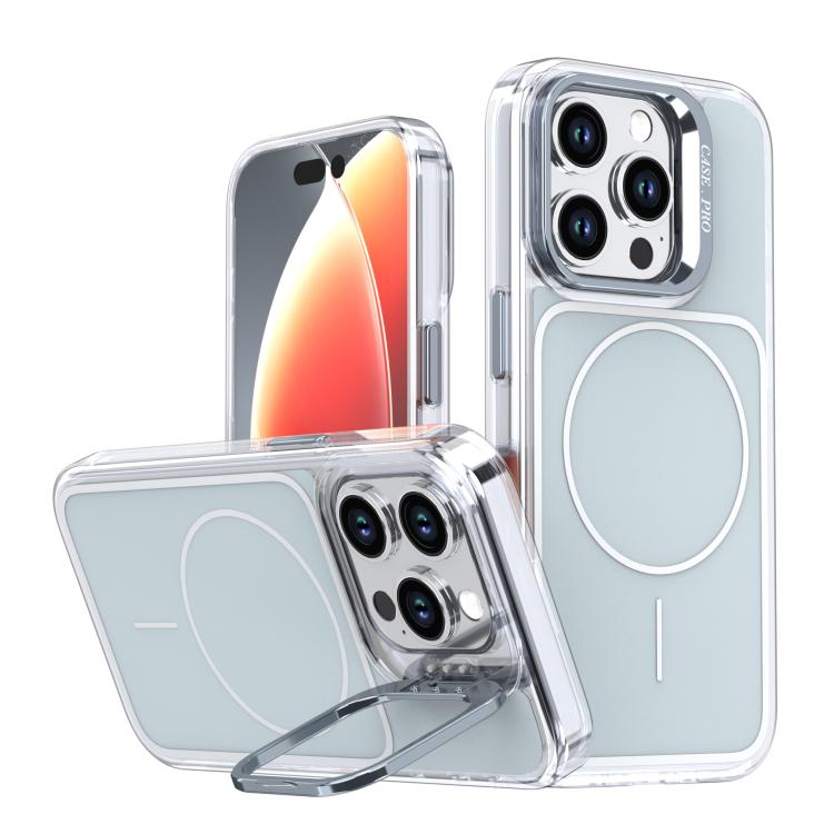 Bright Color Blocking Camera Bracket Magnetic Phone Case, For iPhone 15 Pro Max���...