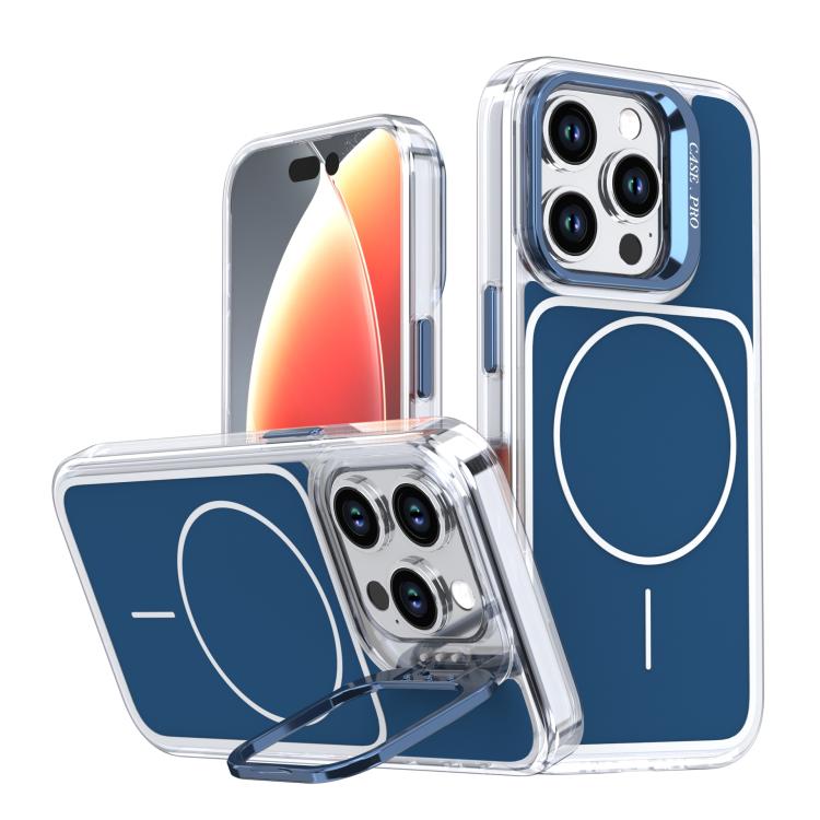 Bright Color Blocking Camera Bracket Magnetic Phone Case, For iPhone 15 Pro Max���...