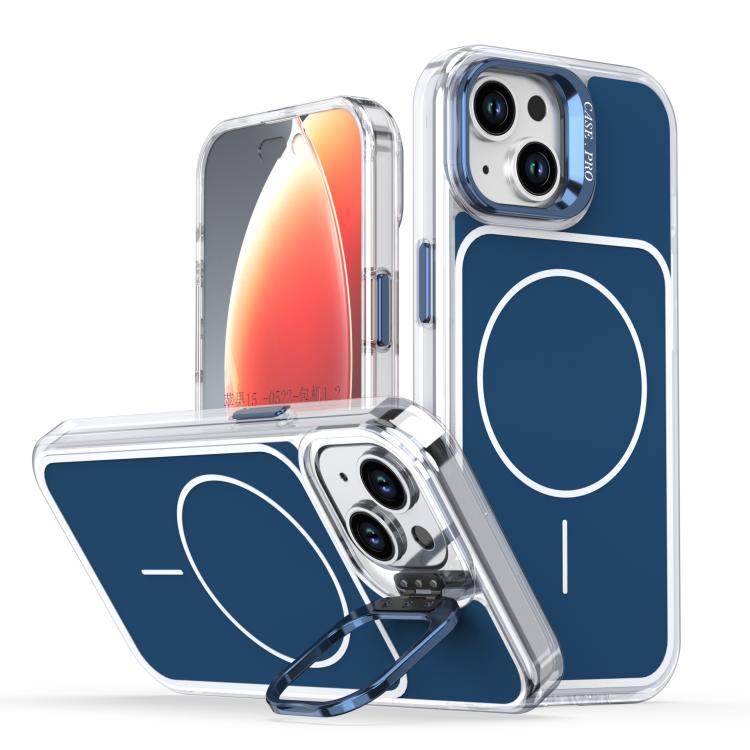 Bright Color Blocking Camera Bracket Magnetic Phone Case, For iPhone 15 Pro Max���...