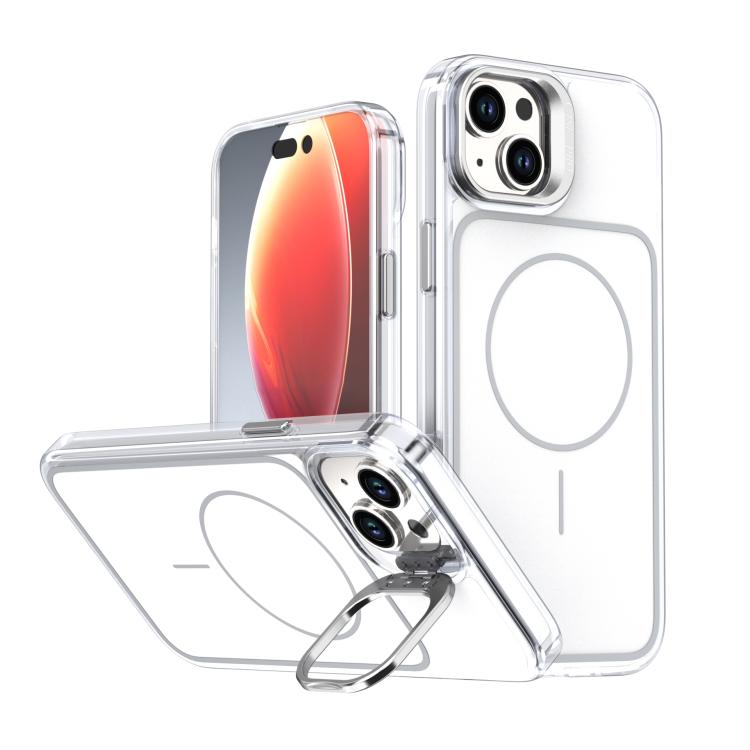 Bright Color Blocking Camera Bracket Magnetic Phone Case, For iPhone 15 Pro Max���...