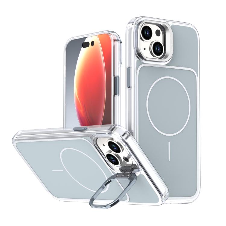 Bright Color Blocking Camera Bracket Magnetic Phone Case, For iPhone 15 Pro Max���...