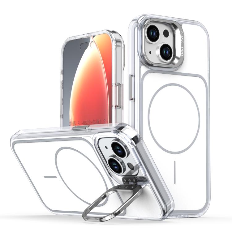 Bright Color Blocking Camera Bracket Magnetic Phone Case, For iPhone 15 Pro Max���...