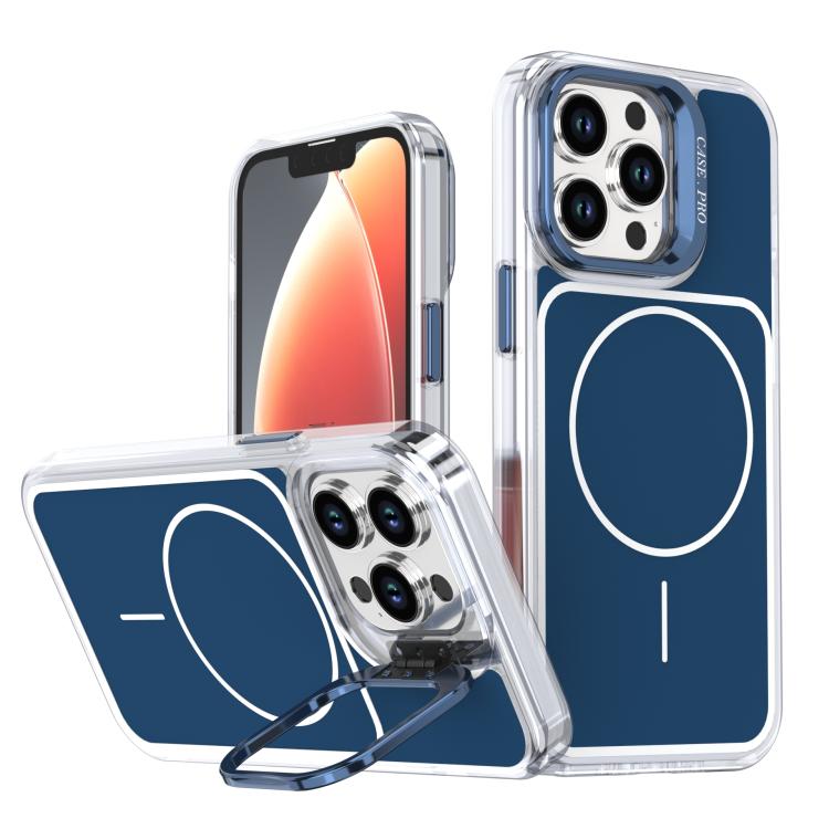 Bright Color Blocking Camera Bracket Magnetic Phone Case, For iPhone 13 Pro Max���...