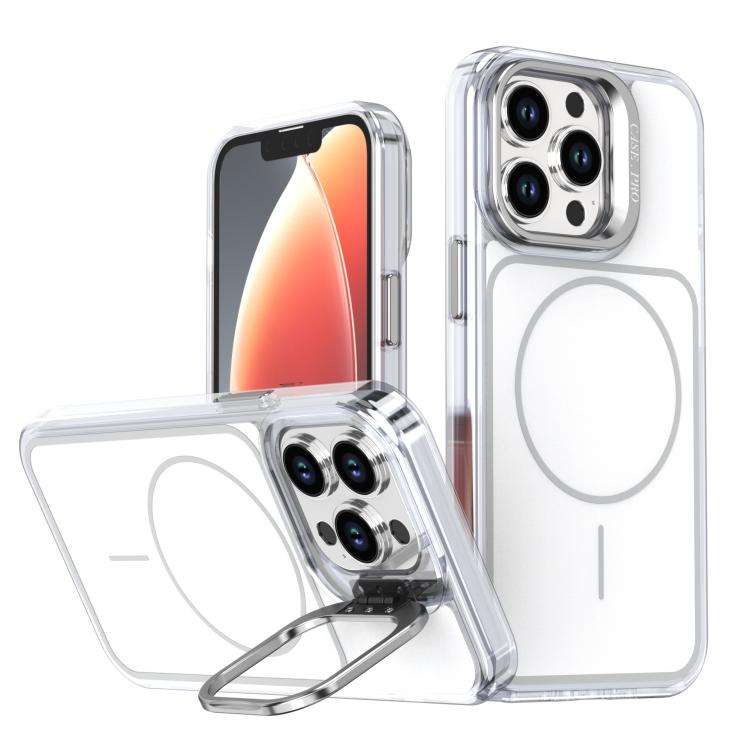 Bright Color Blocking Camera Bracket Magnetic Phone Case, For iPhone 13 Pro Max���...